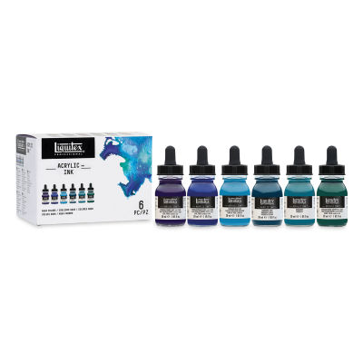 Liquitex Professional Acrylic Ink - Aqua Colors, Set of 6, 30 ml