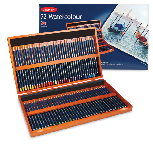 Derwent Watercolor Pencil Set - Assorted Colors, Wood Box, Set of 72