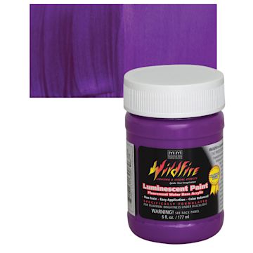Open in modal - Wildfire Luminescent Fluorescent Acrylic Paint - Deep Violet, 6 oz and swatch