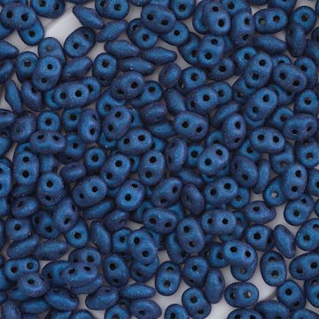Open in modal - John Bead Czech Glass SuperDuo Two-Hole Beads - Pile of Blue beads shown
