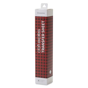 Open in modal - Craft Express Sublimation Pattern Transfer Sheets - Plaid 2, 12" x 12", Pkg of 4 front of box