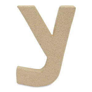 DecoPatch Paper Mache Small Kraft Letter - Y, Lowercase, 3-2/5" W x 5" H x 1/2" D