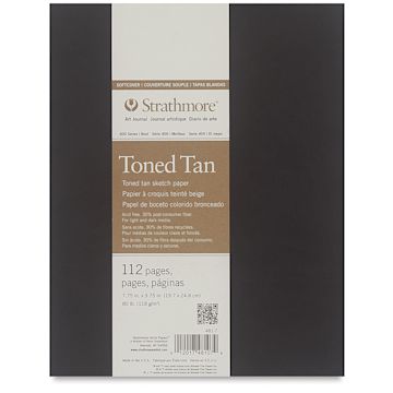 Open in modal - Strathmore Softcover 400 Series Toned Sketch Artist Journal - 9-3/4" x 7-3/4", Tan, 80 lb, 112 Pgs