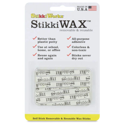 StikkiWorks StikkiWax - Adhesive Sticks, Pkg of 12, front of the packaging