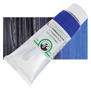 Open in modal - Old Holland Classic Oil Color - Ultramarine Blue, 125 ml tube and swatch