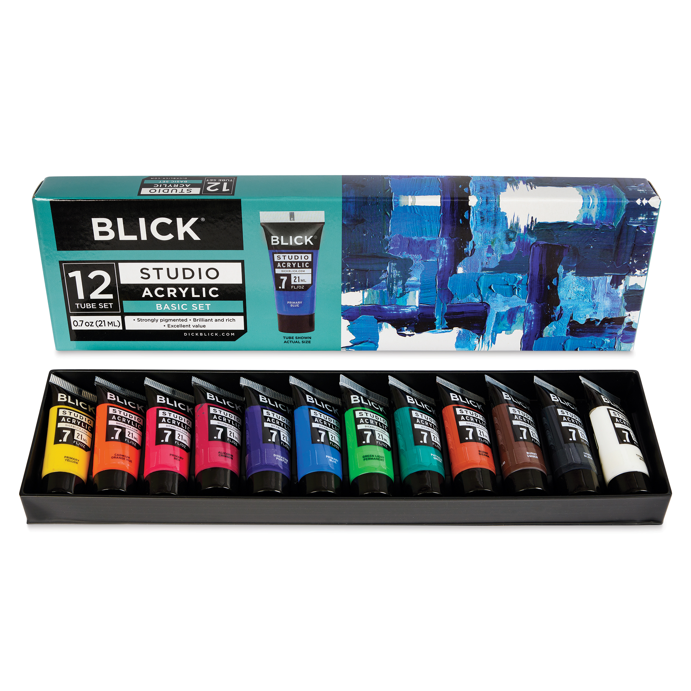 Blick Studio Acrylics - Set of 12 colors, 21 ml tubes | BLICK Art