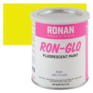 Open in modal - Ronan RON-GLO Fluorescent Paints - Lime Yellow, Quart and swatch