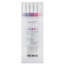 Uni Emott Fineliner Sets - Front of package of Set of 5 Floral Colors
