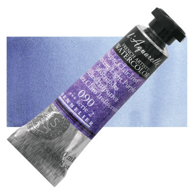 Sennelier French Artists' Watercolor - Iridescent Light Purple, 10 ml Tube and Swatch