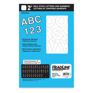 Headline Vinyl Letters and Numbers – 2” Letters and Numbers, Helvetica, White