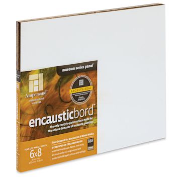 Open in modal - Ampersand Encausticbord - 6" x 8" x 1/8", Flat, Pkg of 3 side view