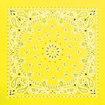 Open in modal - Hav-A-Hank Novelty Bandana - Neon Yellow Paisley, 22" W x 22" L