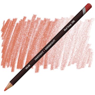 Open in modal - Derwent Coloursoft Pencil - Blood Orange pencil and swatch