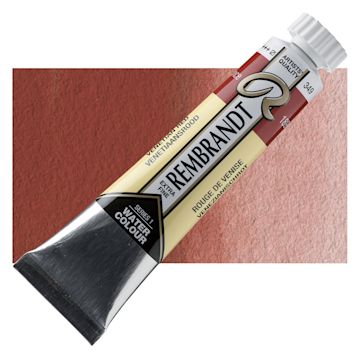 Open in modal - Rembrandt Artist Watercolor - Venetian Red, 20 ml tube and swatch