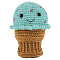 Bucilla Acrylic Yarn Amigurumi Crochet Kit - Ramone the Ice Cream Cone, 3-1/2