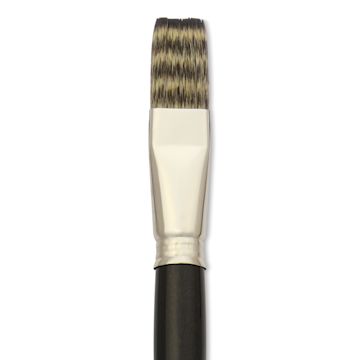 Open in modal - Escoda Vintage Synthetic Brush - Flat, Long  Handle, Size 20, close-up