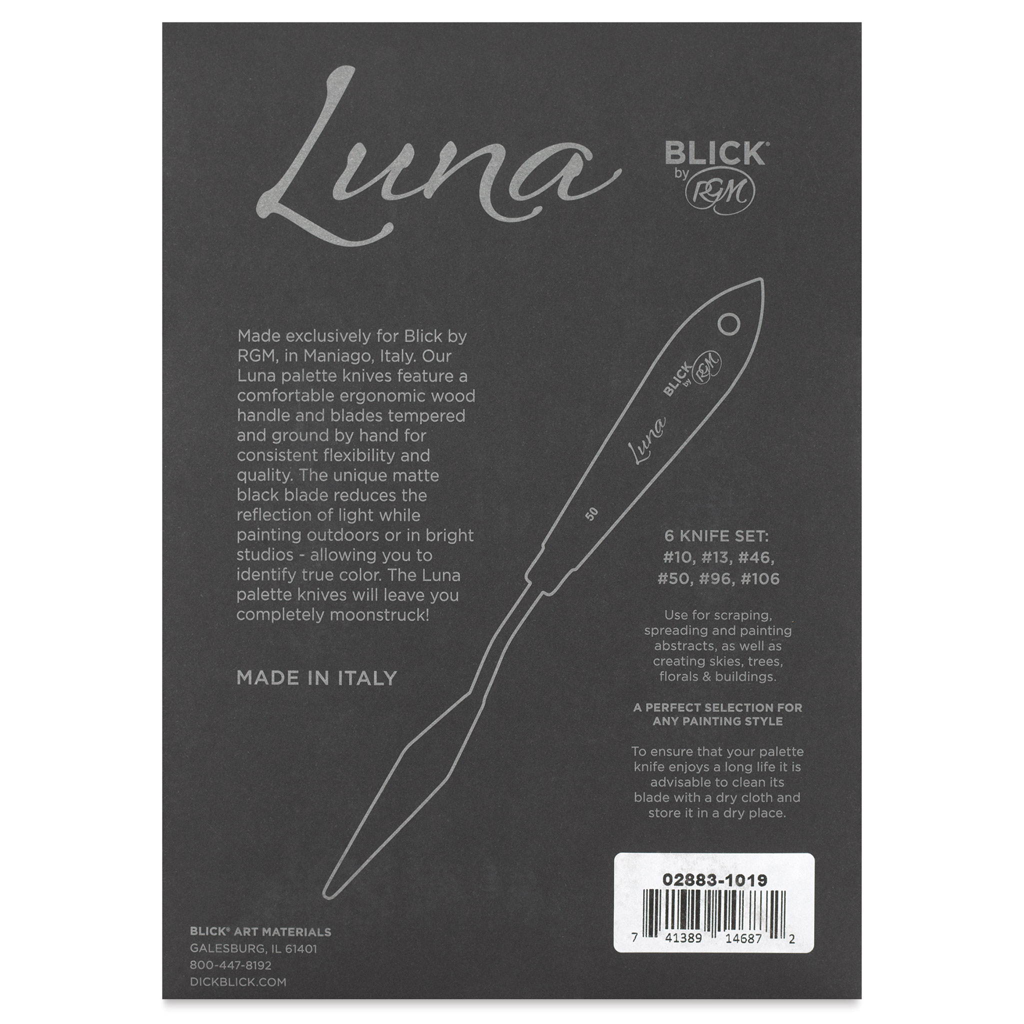 Blick Luna Palette Knife by Rgm - Assorted, Set of 6