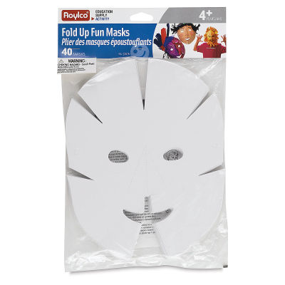 Roylco Fold Up Fun Masks Class Pack - Front of 40 pc package