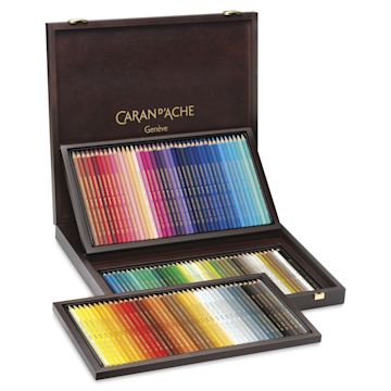 Open in modal - Caran d'Ache Supracolor Soft Aquarelle Pencil Set - Wooden Box, Assorted Colors, Set of 120