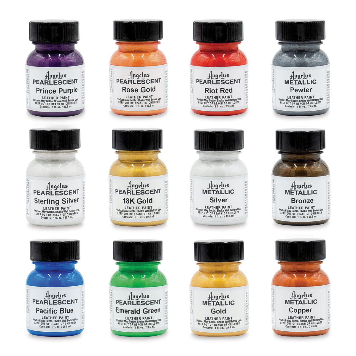 Angelus Acrylic Leather Paint Set - Metallic and Pearlescent