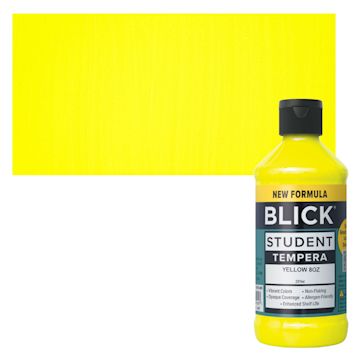Open in modal - Blick Student Tempera Paint -  Yellow, 8 oz bottle and swatch