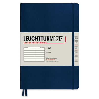 Leuchtturm1917 Ruled Softcover Notebook - Navy, 5-3/4" x 8-1/4"