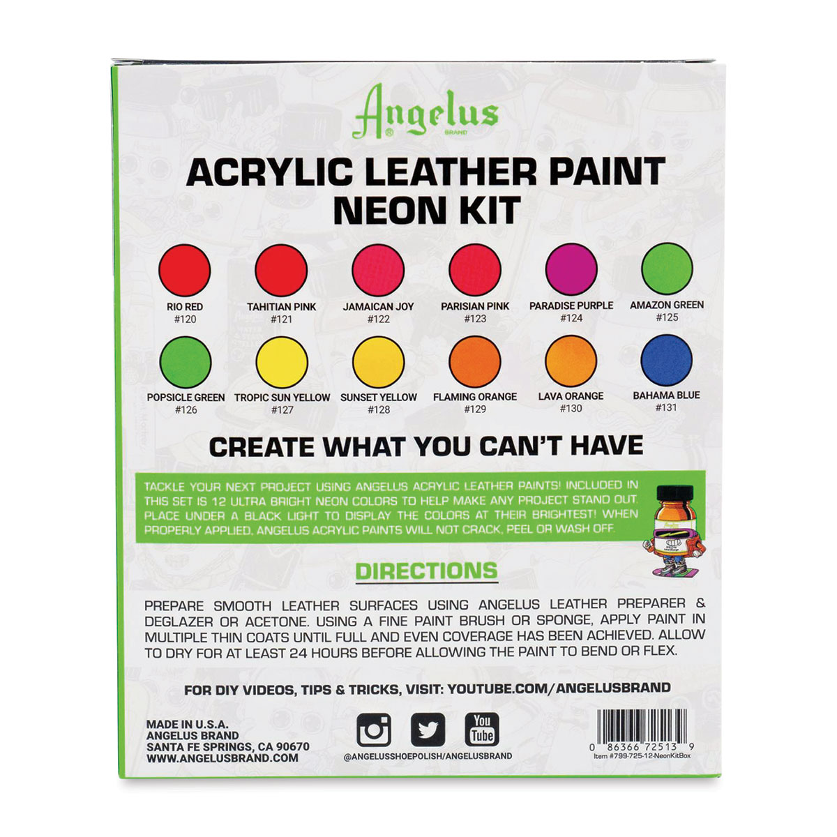 Angelus Shoe Polish - Acrylic Leather Paint - 1 oz. Bottle - Green