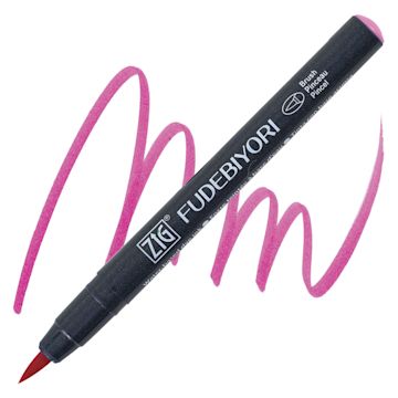 Open in modal - Zig Fudebiyori Brush Pen - Peach Pink  pen and swatch