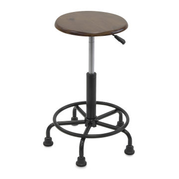 Open in modal - Studio Designs Retro Stool, fully extended showing height adjusting lever and base