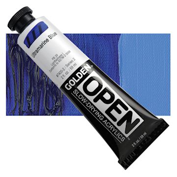 Open in modal - Golden Open Acrylic - Ultramarine Blue, 2 oz Tube and swatch