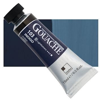 Open in modal - ShinHan Professional Designers Gouache - Indigo, 15 ml tube and swatch