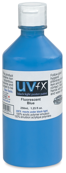 Tri-Art UVFX Black Light Poster Paint - Fluorescent Blue, 250 ml