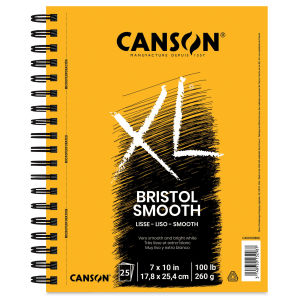 Canson XL Bristol - Wirebound Pad, 10" x 7", Smooth, 25 Sheets