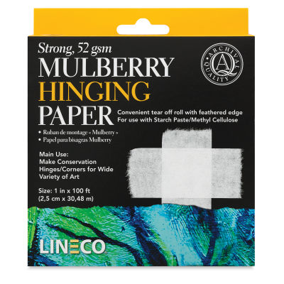 Lineco Mulberry Hinging Paper - Front of package shown
