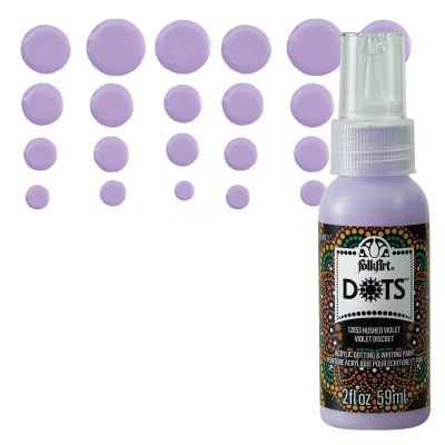 FolkArt Dots Acrylic Paint - Hushed Violet, Swatch with bottle