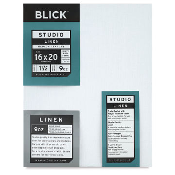 Open in modal - Blick Studio Linen Stretched Canvas - 16" x 20", Gallery 1-1/2" Profile