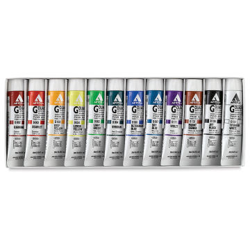 Holbein Acrylic Gouache Lesson Set, Set of 12 colors, 20 ml Tubes. In package.