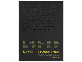 Legion Stonehenge Aqua Black Watercolor Paper Pad - 9'' x 12'', 15 Sheets