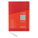 Fabriano EcoQua Plus Stitch-Bound Notebook - Red, 8-1/4" x 11-3/4", Dot Grid