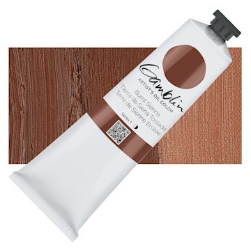 Open in modal - Gamblin Artist's Oil Color - Burnt Sienna, 150 ml tube and swatch