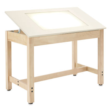 Diversified Spaces Art and Drafting Light Table - Left Angle view with top raised