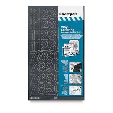 Open in modal - Chartpak Vinyl Numbers - 1" Numbers, Black