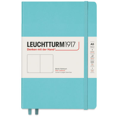 Leuchtturm1917 Blank Hardcover Notebook - Aquamarine, 5-3/4" x 8-1/4"