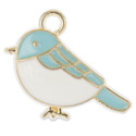 John Bead Sweet & Petite Charm - Birdie, Blue and White, Pkg of 8