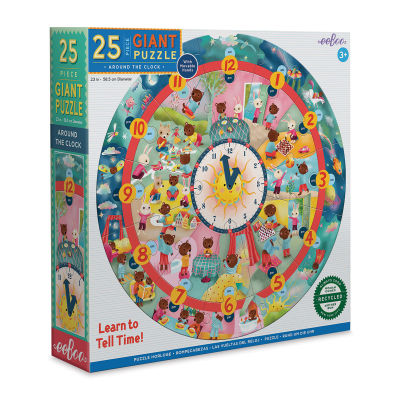 Eeboo Around the Clock 25 Piece Puzzle, front packaging