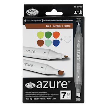 Open in modal - Royal & Langnickel Azure Dual Tip Markers - Set of 7, Trial Colors, front of the packaging