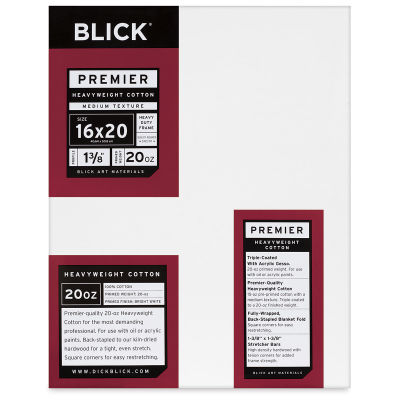 Blick Premier Heavyweight Stretched Cotton Canvas - 16" x 20", 1-3/8" Profile