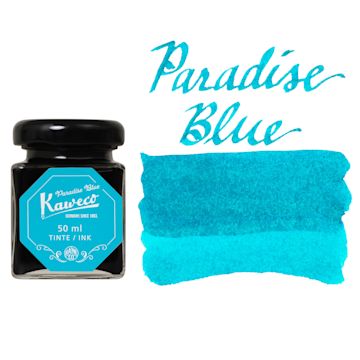 Open in modal - Kaweco Fountain Pen Ink - Paradise Blue, swatch and bottle