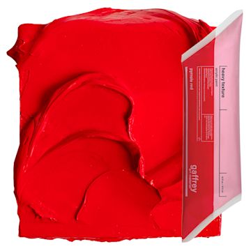 Open in modal - Gaffrey Heavy Body Texture Acrylic Paint - Pyrrole Red, 16 oz pouch and swatch