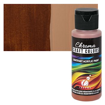 Open in modal - Chroma Craft Colors Acrylic Paint - Caramel, swatch and bottle